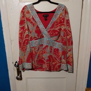 Lane Bryant Paisley Print Top Size 18/20